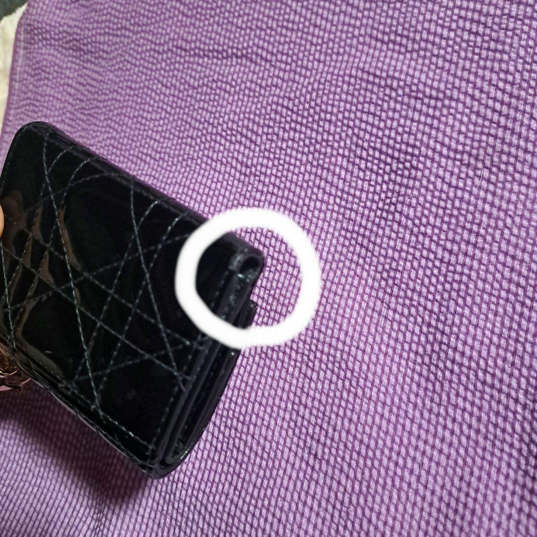 ( 最終価格 )ディオール ロータスウォレット エナメル カナージュ ブラック