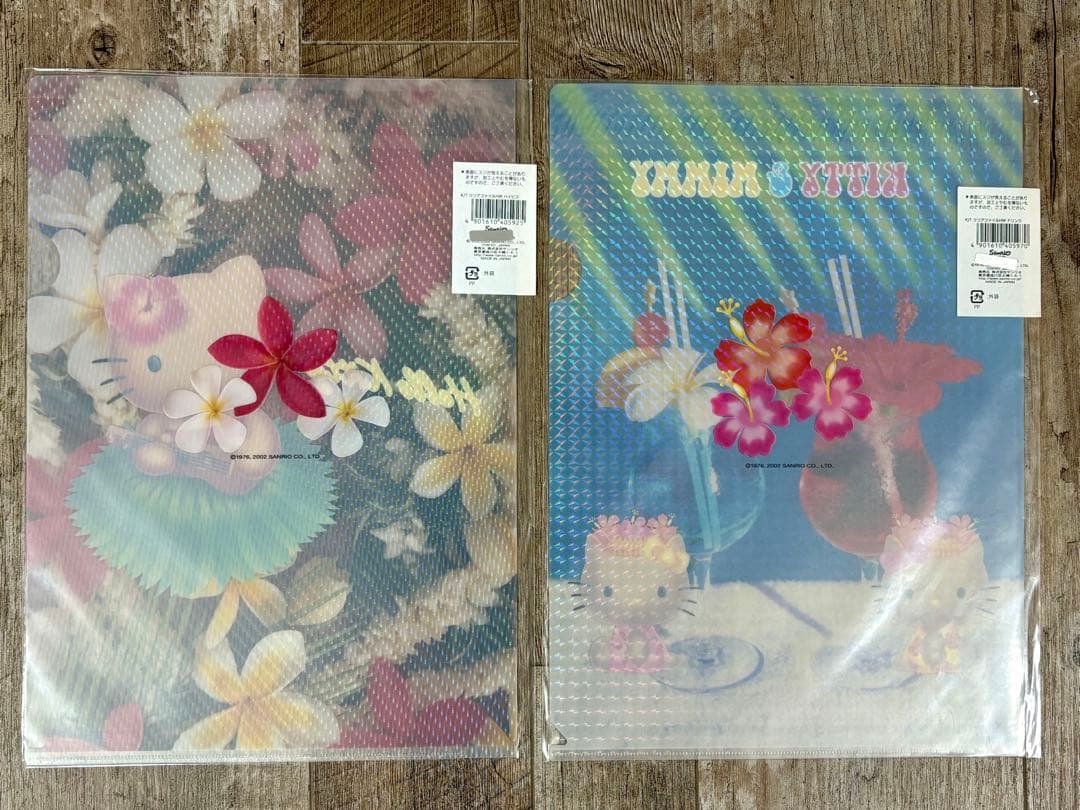 日焼けキティ　A4クリアファイル　2枚セット