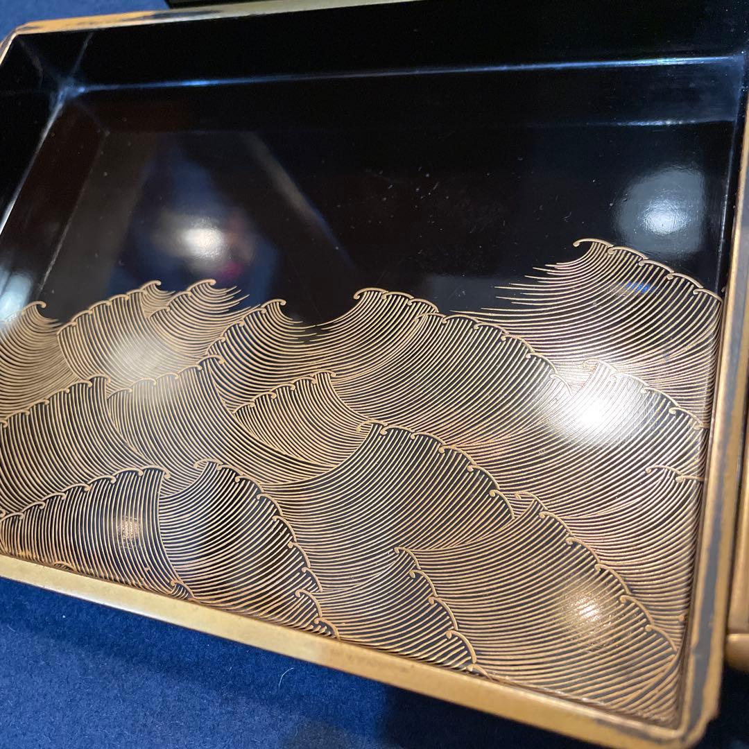 茶道具　茶箱「利休茶箱」『波千鳥の蒔絵』『茶杓は舟の櫓』『大珍品』「茶箱セット」