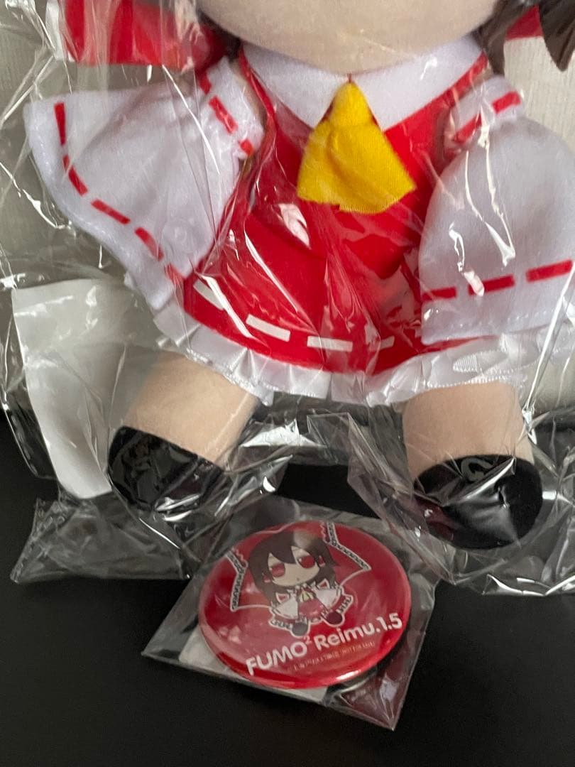 東方 ぬいぐるみ 博麗霊夢 ver.1.5 ふもふもれいむ。特典缶バッジ