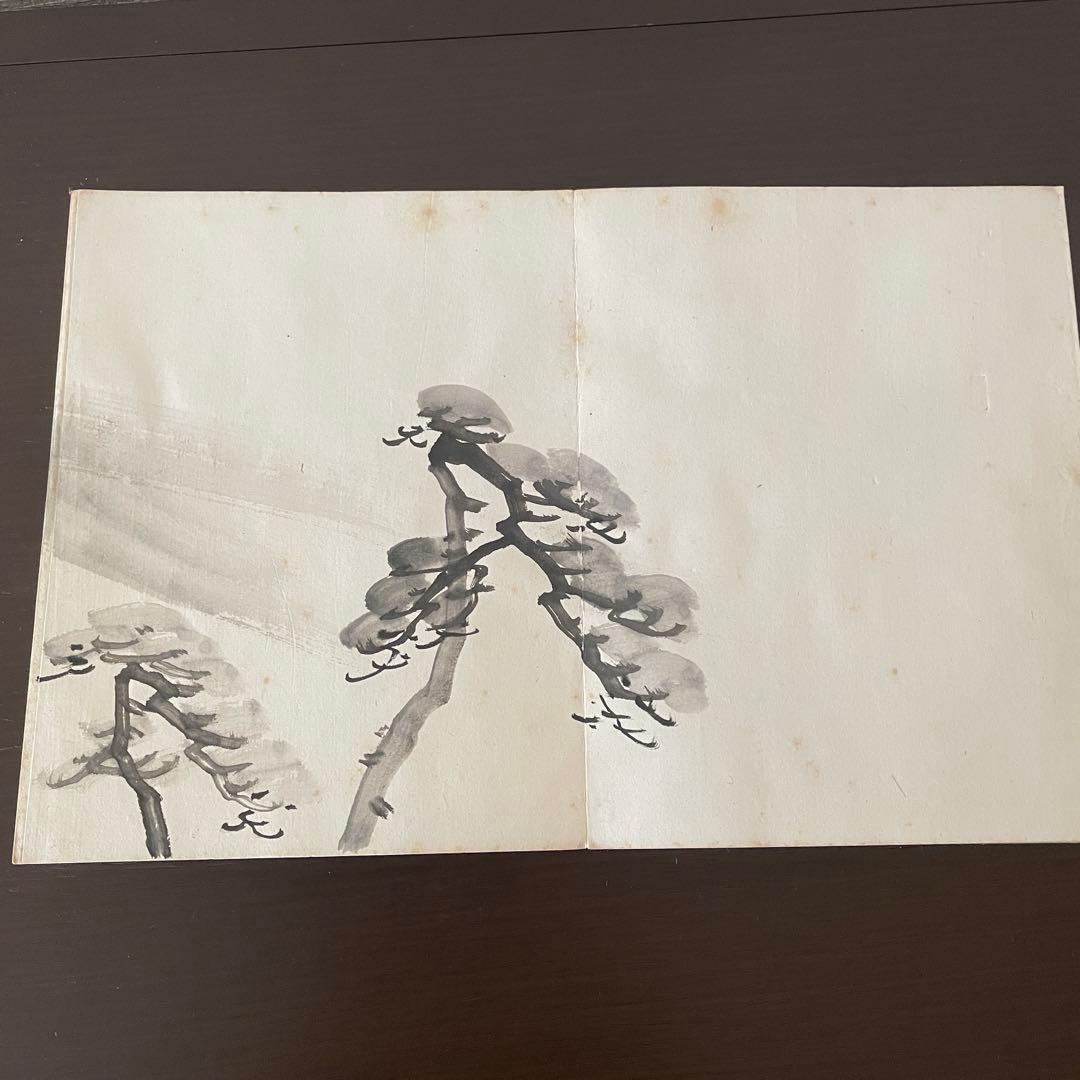 河鍋 暁斎　画帖　見開き17枚の絵　日本画　骨董　アンティーク　絵画