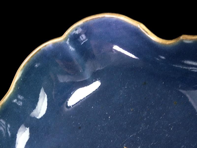 古伊万里　瑠璃　若松の図　膾皿　３客　C167AS-CTh