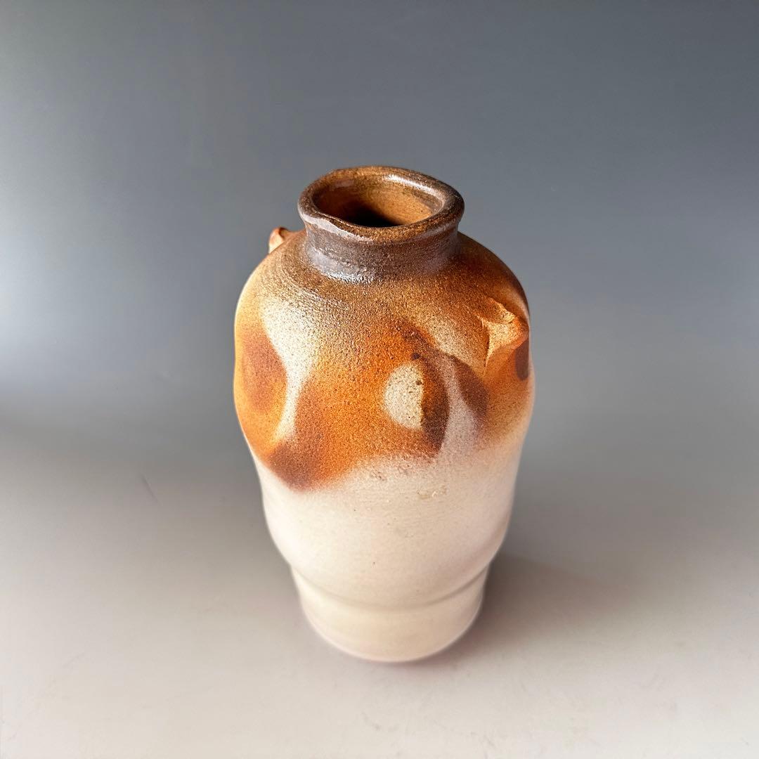 茶道具　萩焼　炎彩　花入　岡田裕　共箱　陶芸　花活　花器　稽古　茶会　床の間