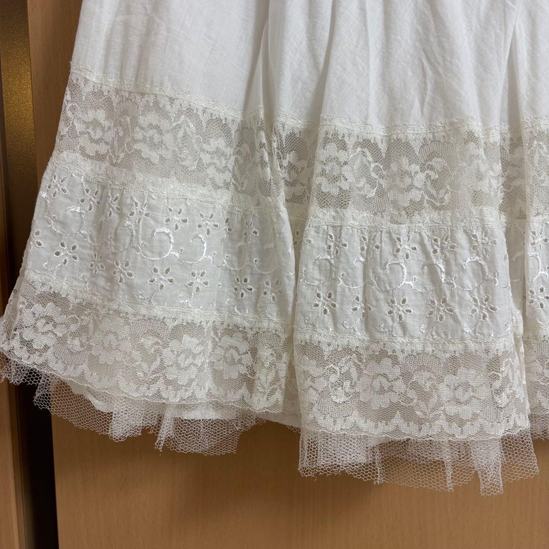 フランスアンティーク　レースペチスカート