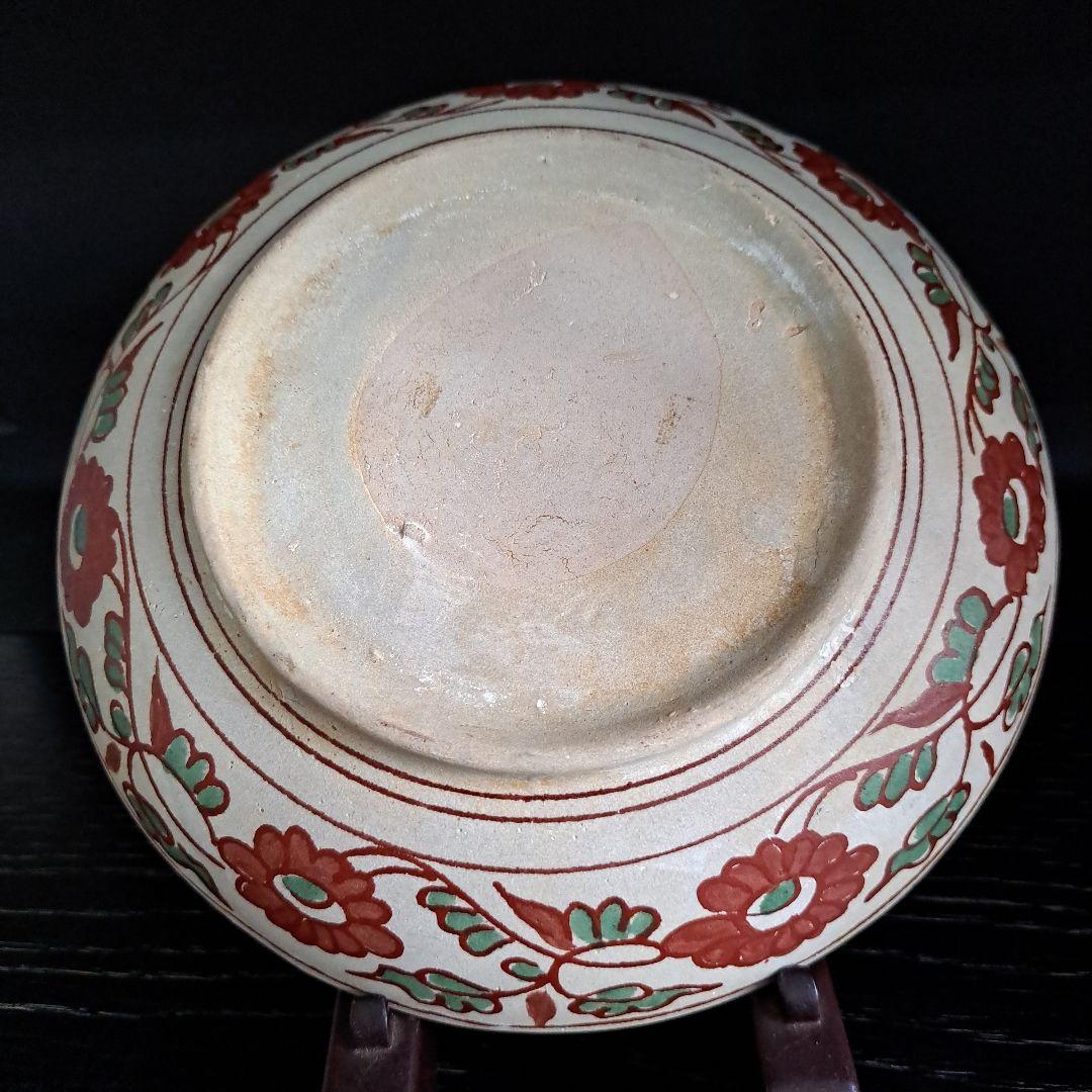 茶道具　安南呉須赤絵　16世紀頃　花鳥紋皿　　赤絵人物図　共箱入