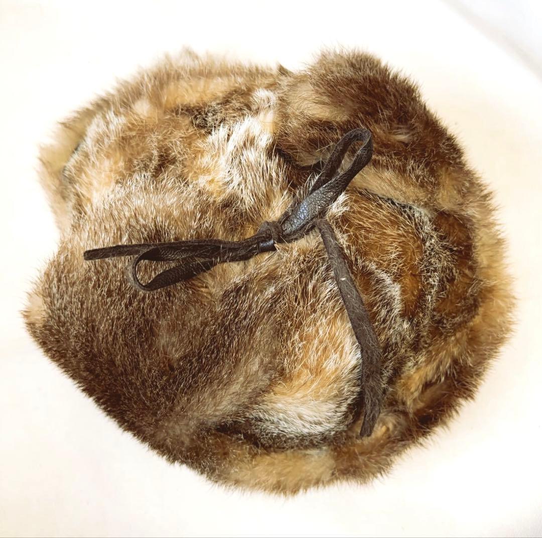 y*y様 Vintage リアルファー レザー フライト キャップ 帽子 ボンバ