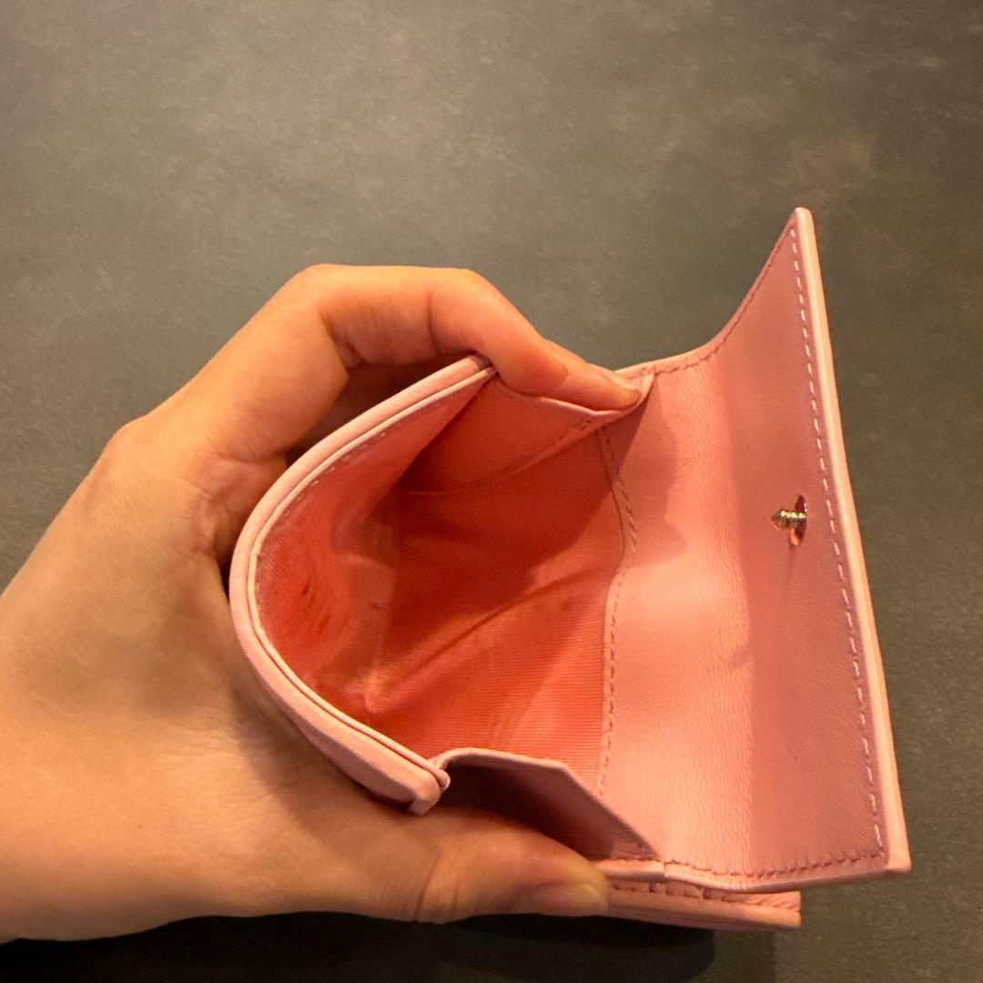 Dior 三つ折り　財布　ピンク