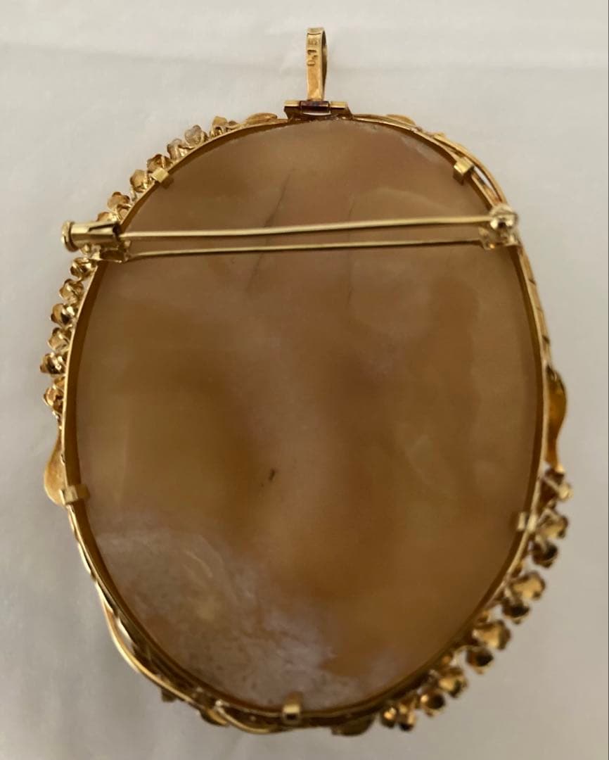 バルザーノ カメオ シェル製 ゴールド枠