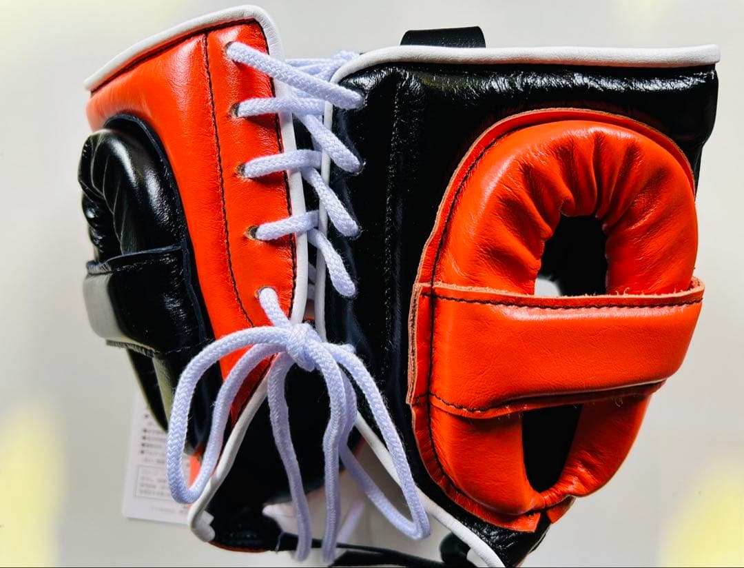 Winning ヘッドギア 黒/オレンジ Mサイズ