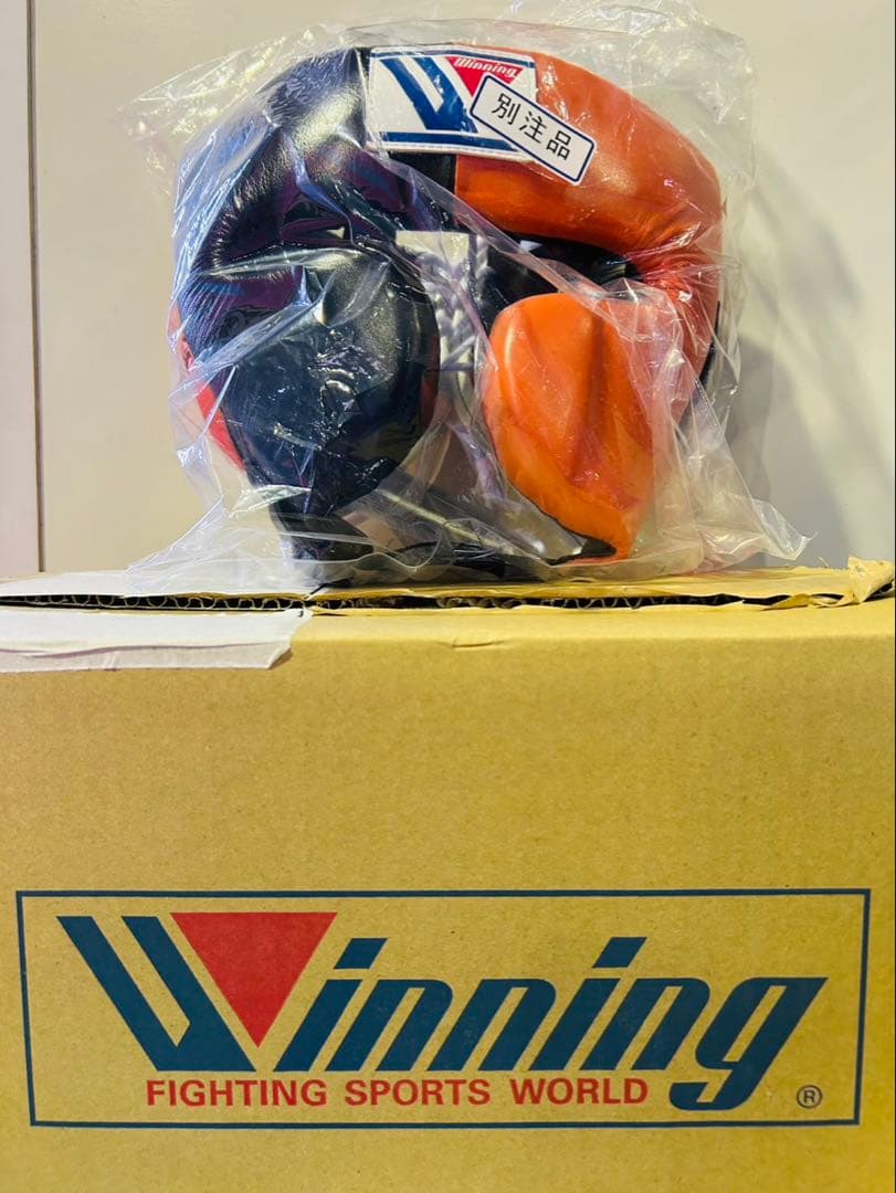 Winning ヘッドギア 黒/オレンジ Mサイズ