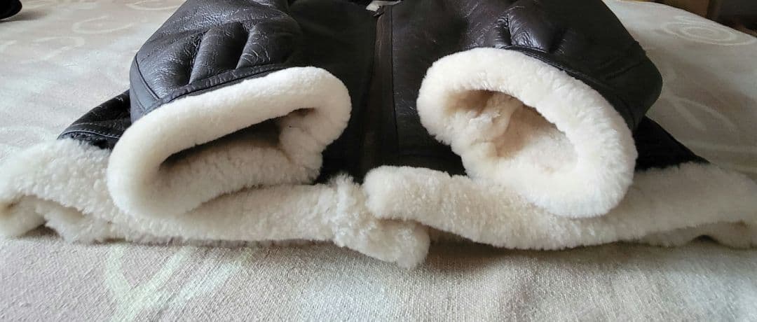 B-3　フライトジャケット　羊ムートン　 ダークブラウン　L　美品