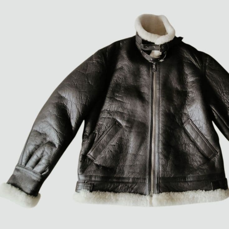 B-3　フライトジャケット　羊ムートン　 ダークブラウン　L　美品