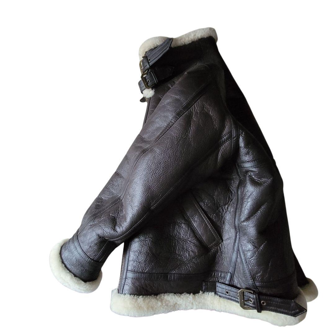 B-3　フライトジャケット　羊ムートン　 ダークブラウン　L　美品