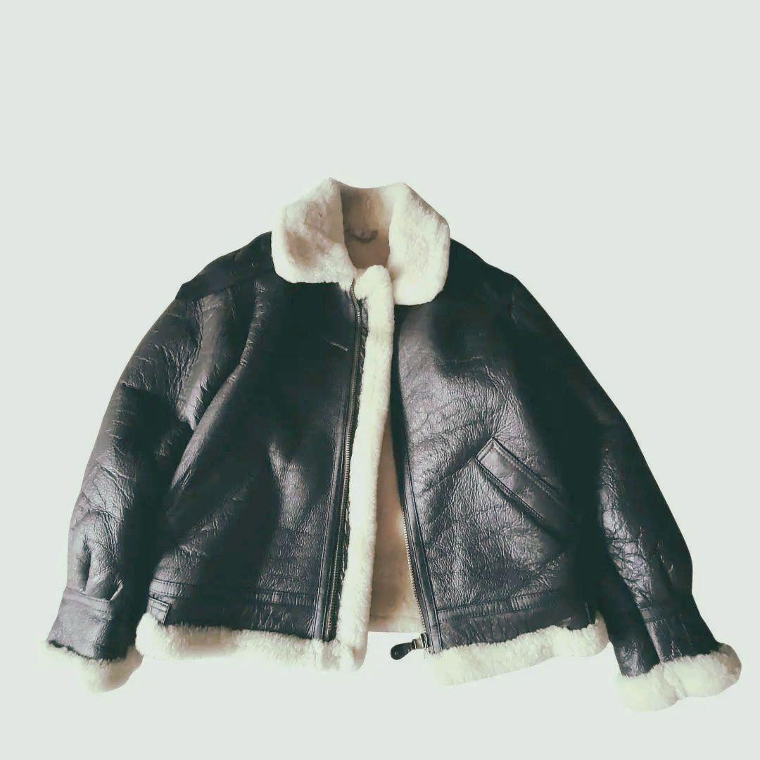 B-3　フライトジャケット　羊ムートン　 ダークブラウン　L　美品