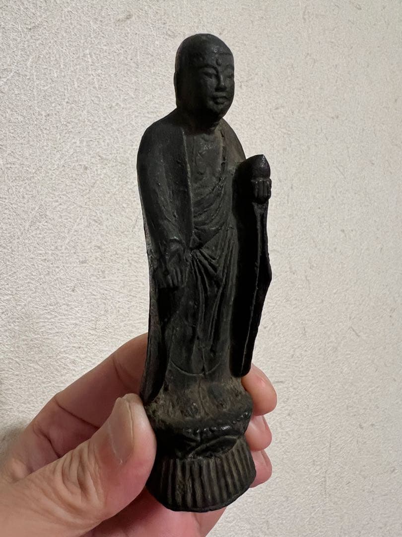青銅製 地蔵菩薩立像 子供守り神 念持仏 金銅仏 仏像 仏教美術 骨董 古美術