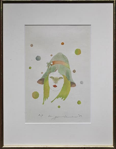 米倉斉加年 【帽子の少女】1980年 木版画