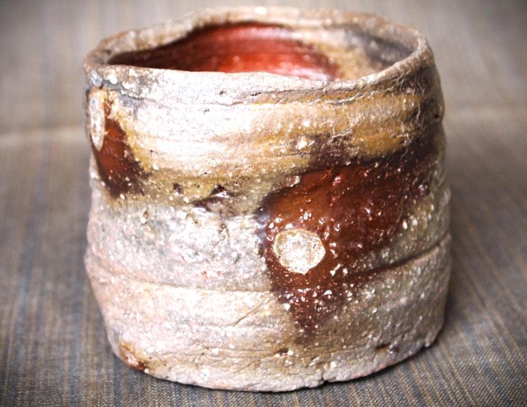 人気作家★荻野雅也【師：太田富夫】備前《窯変》碗★共箱・布