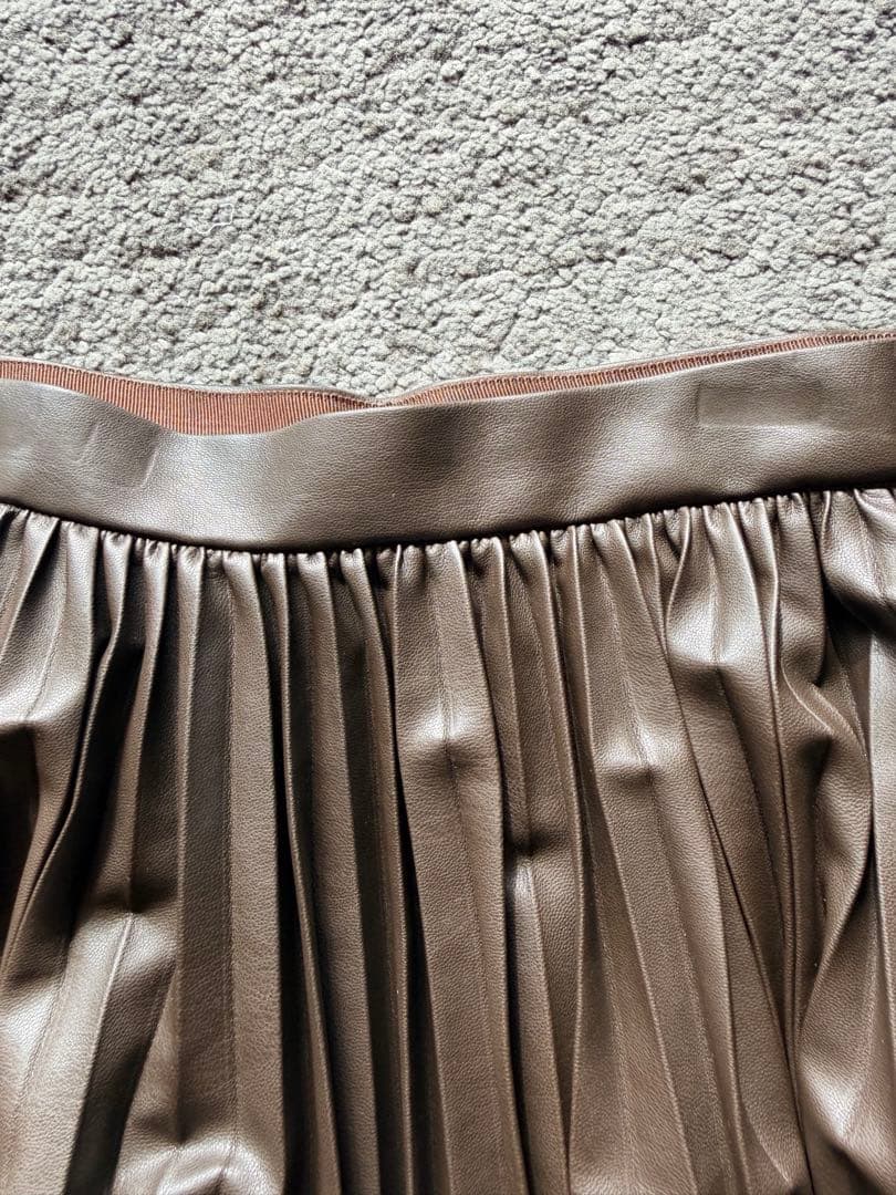 Drawer フェイクレザープリーツスカート36