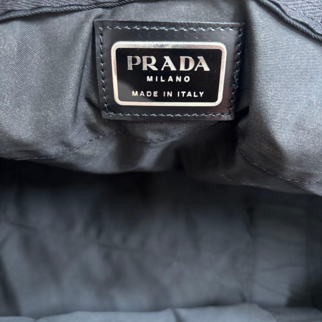 PRADA プラダ 2way ボストンバッグ ナイロン×レザー 黒　鍵付き