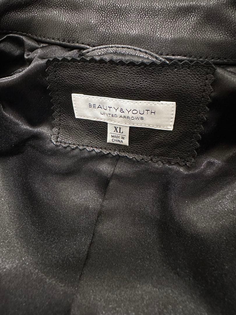 定価44,000円 極美品 BEAUTY&YOUTH ゴートシングルライダース