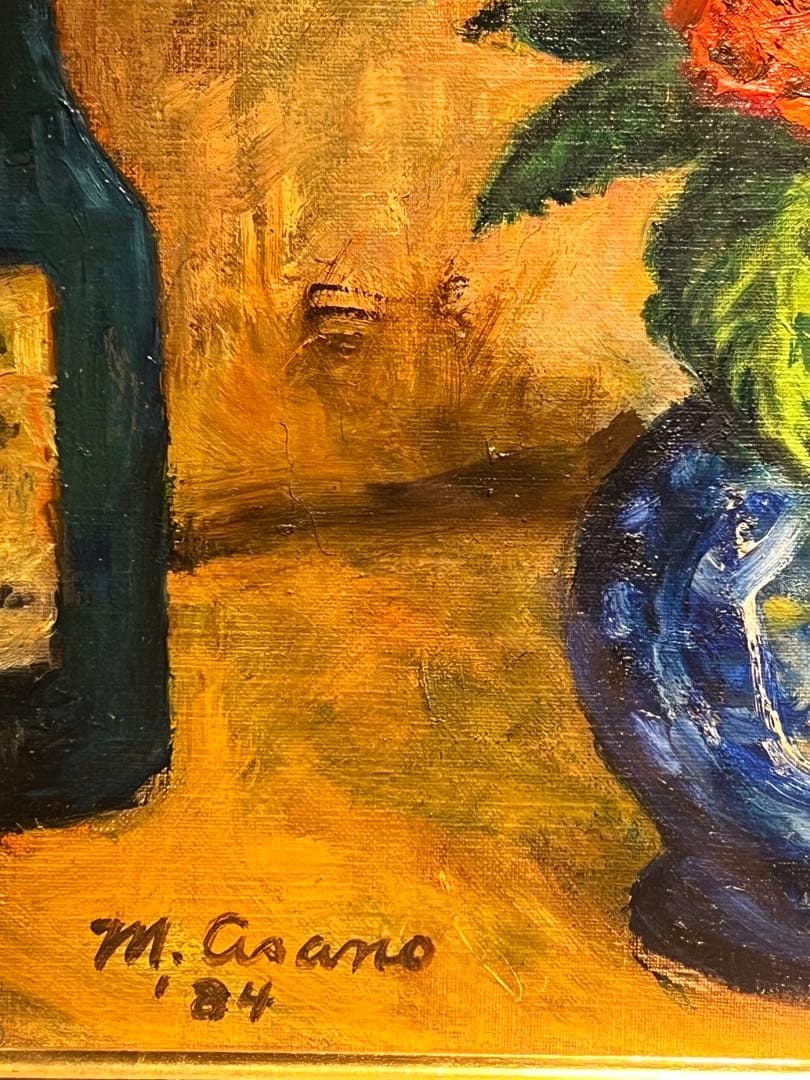 1984 m.asano 【薔薇と果実】肉筆油彩画