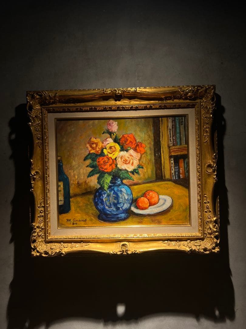 1984 m.asano 【薔薇と果実】肉筆油彩画