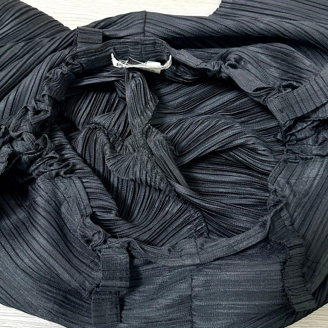 【極美品】 プリーツプリーズ 変形 切り替え サルエルパンツ ブラック