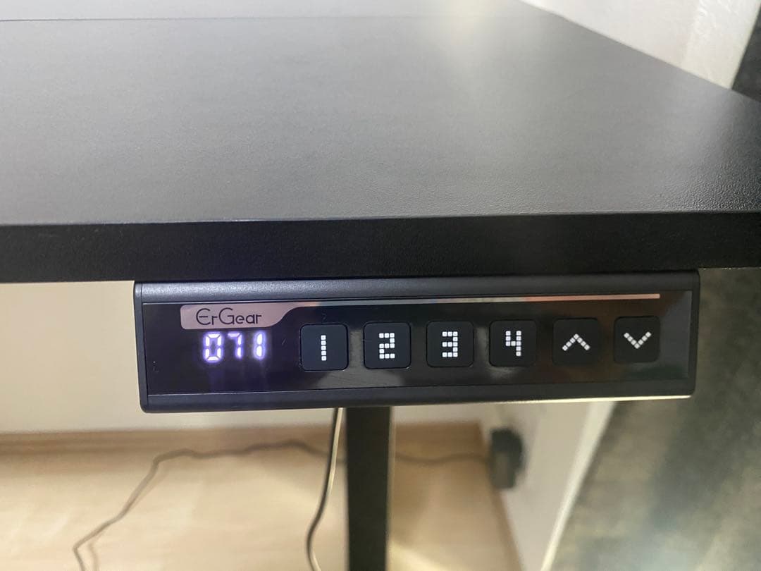 ErGear 電動 オフィスワークテーブル 昇降式デスク 高さメモリー機能