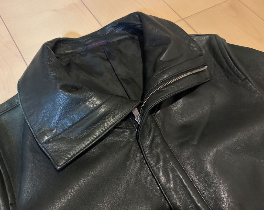 カスタムカルチャー 羊革 切替 スタンドカラー シングルライダース　ジャケット