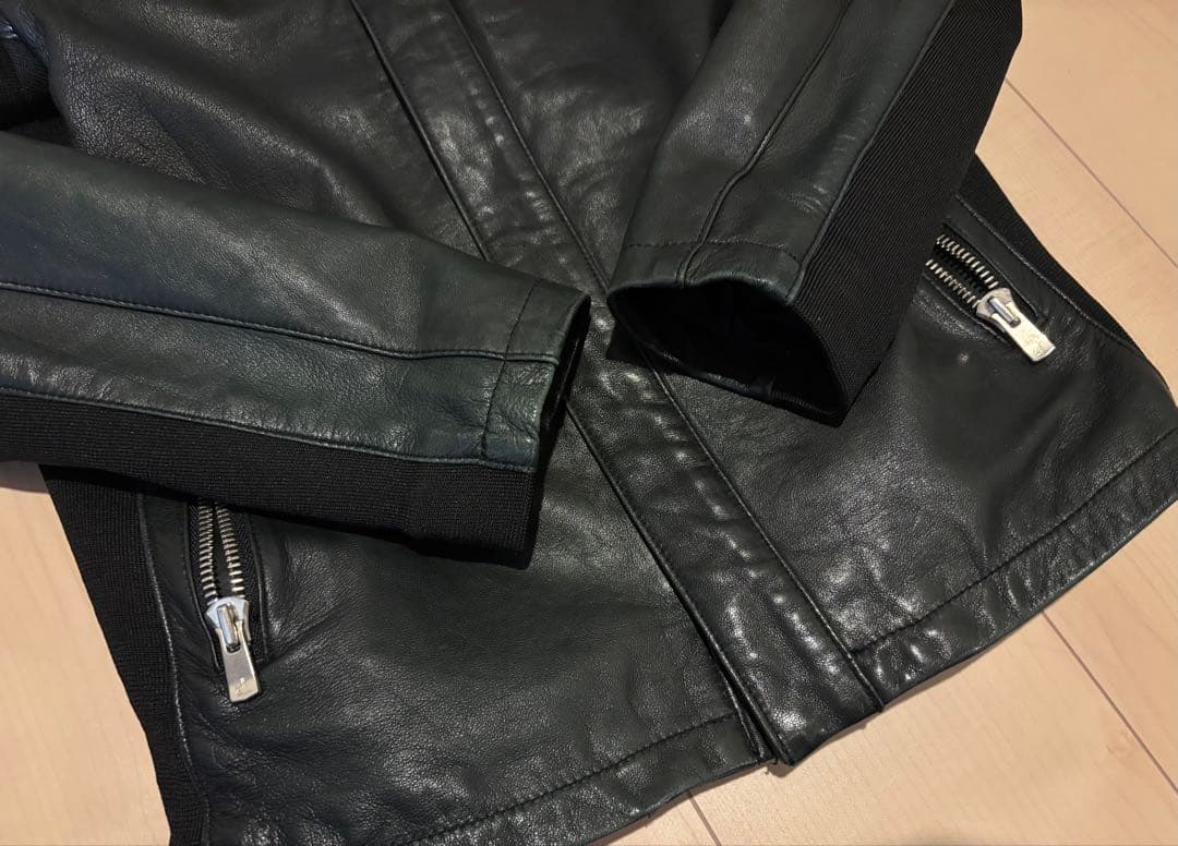 カスタムカルチャー 羊革 切替 スタンドカラー シングルライダース　ジャケット