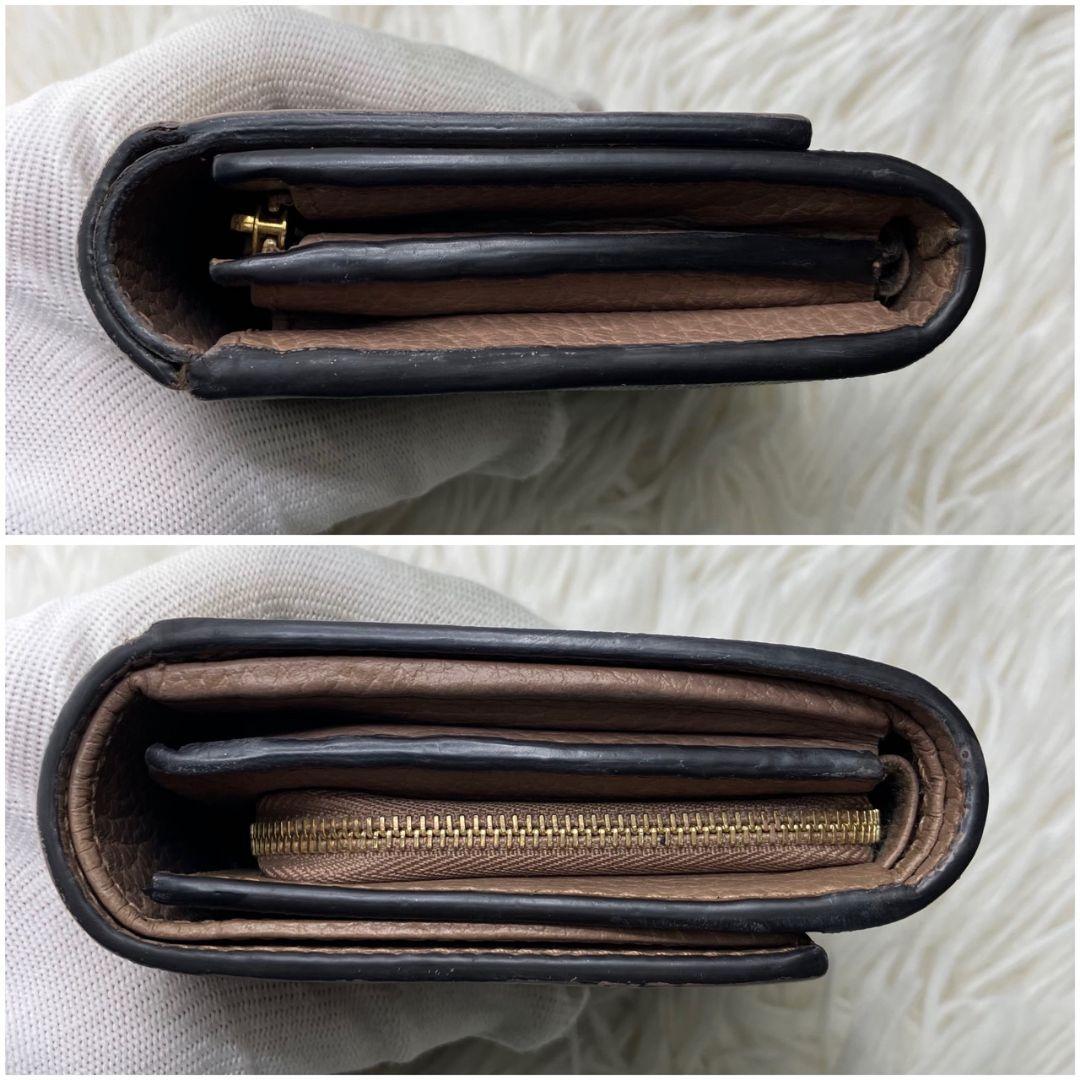 極美✨GUCCI 二つ折り財布 GG マーモント レザー ベージュ