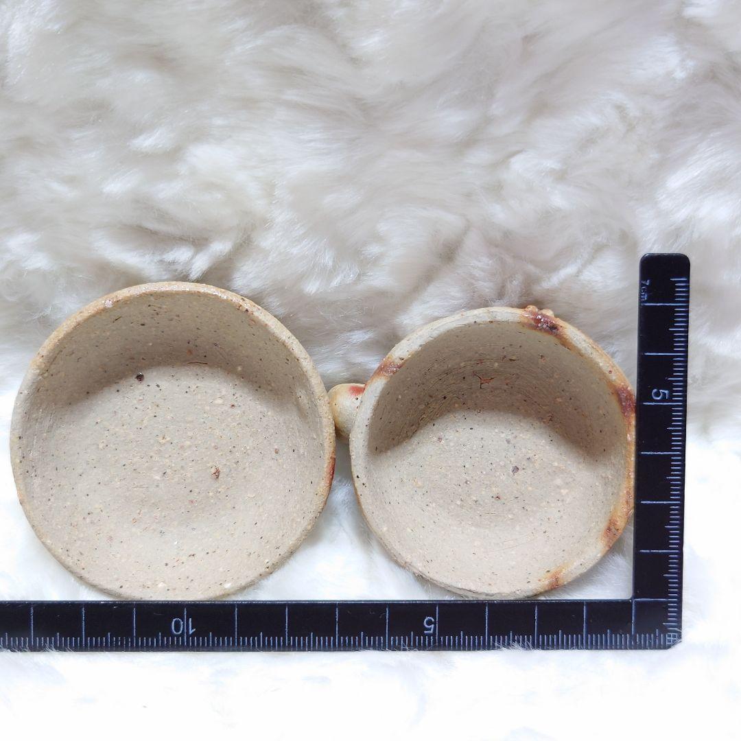 8【2552】53..面取り酒器、小鉢…備前焼