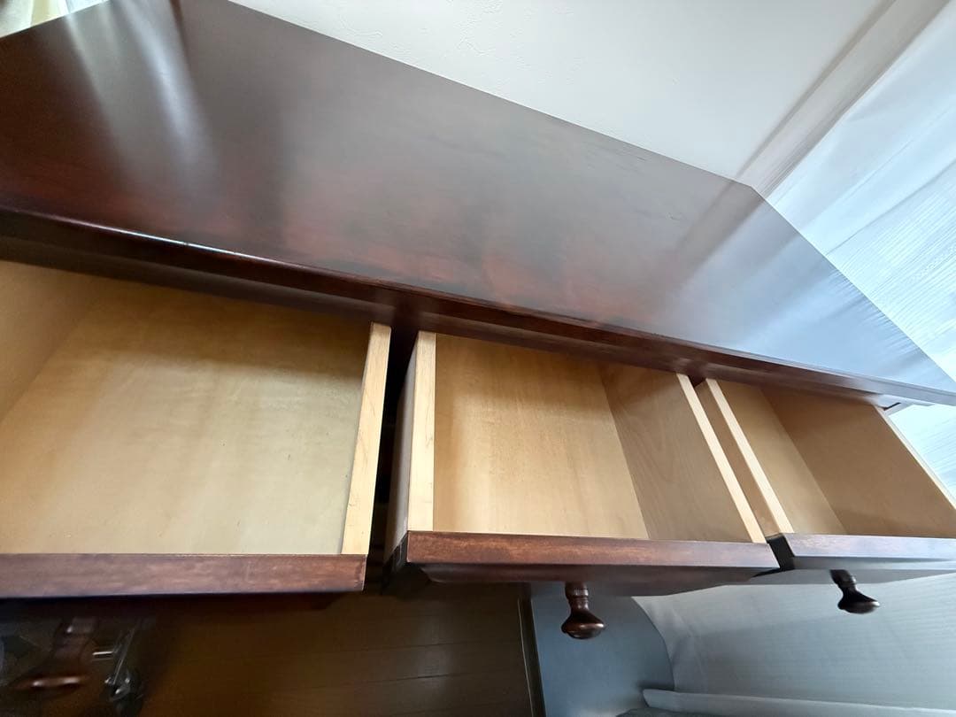 ⚠️sakana出品ダークブラウン木製タンス 7引き出し天然木古潭民芸⚠️