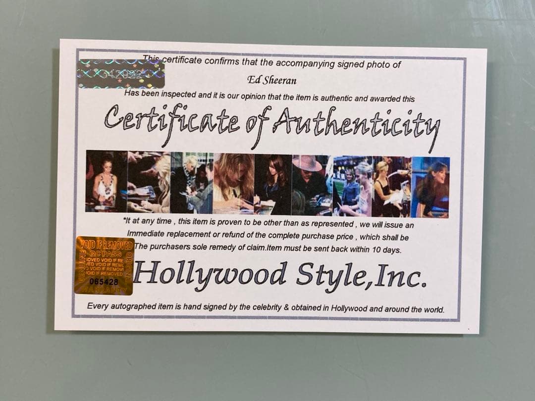 エド・シーラン直筆サイン入り2Lサイズ写真…Ed Sheeran…