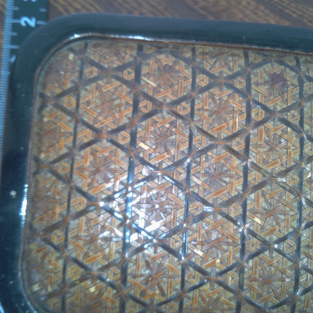 骨董６幾何学模様の木製小物入れ