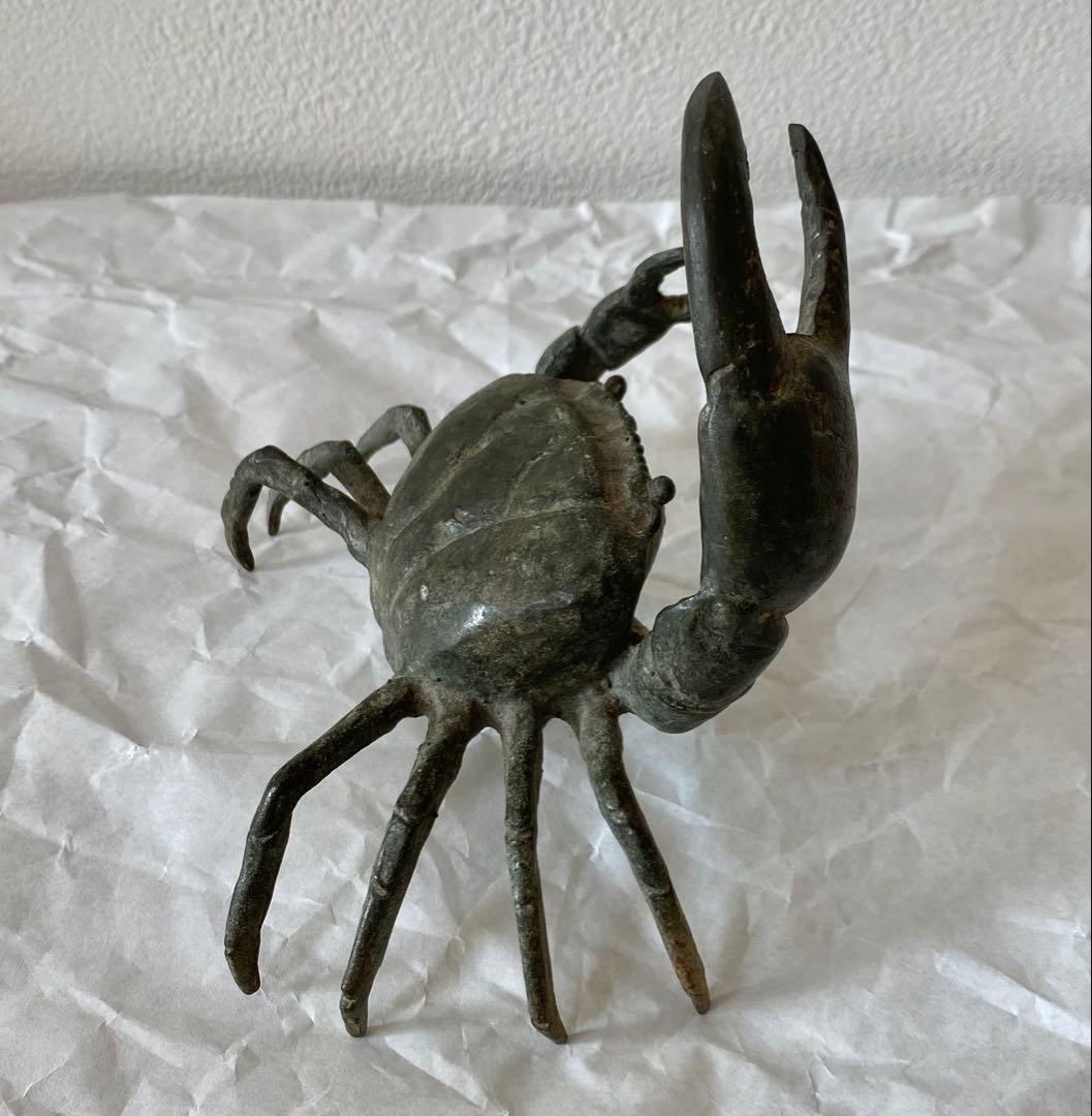 古銅カニ置物　蟹置物(大型)