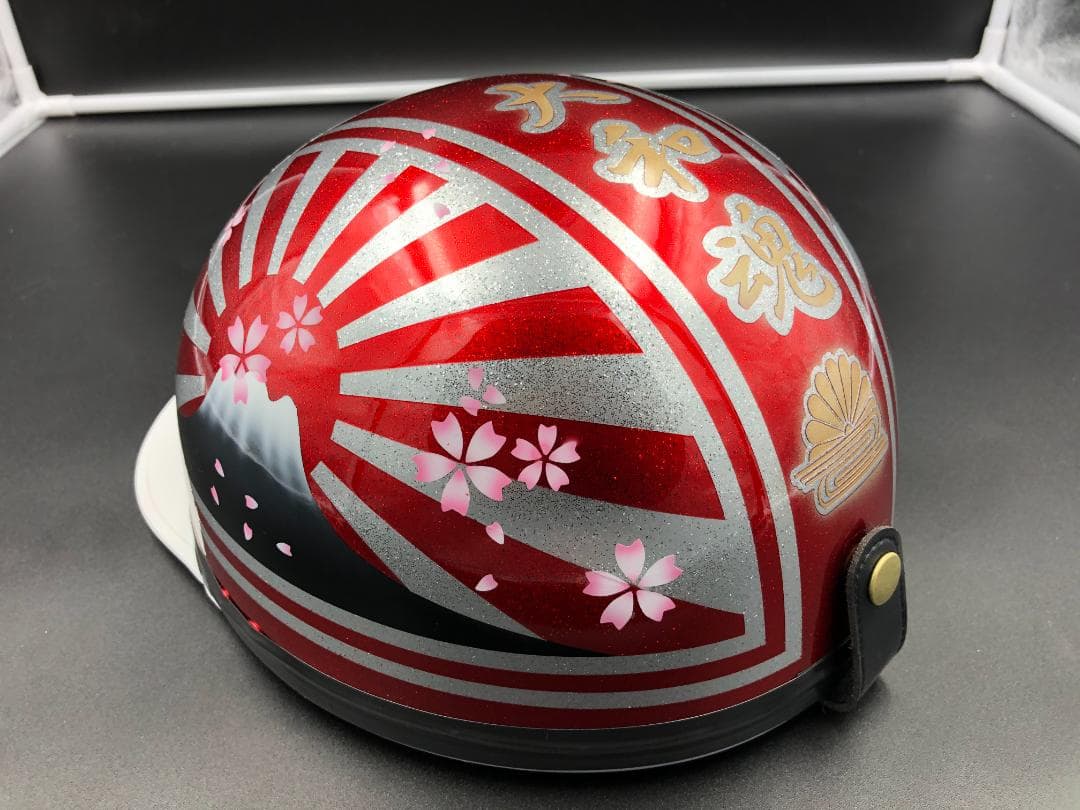 コルク半　カスタム　富士日章　三つボタン　キャンディレッド　ラメ　桜　高級クリヤ