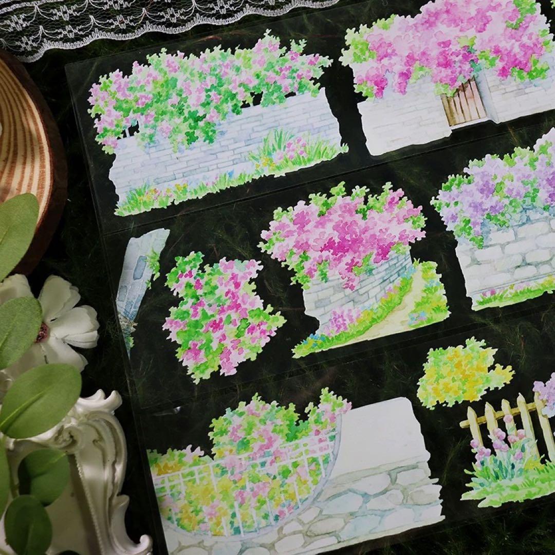 海外マスキングテープ巻売り 花壇 フラワー 風景マスキングテープ 806