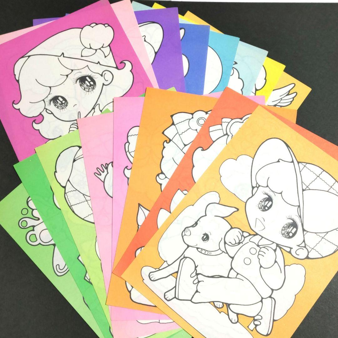 【年代物】カラフルぬりえ　16枚セット　昭和レトロ　激レア　当時物　女の子男の子