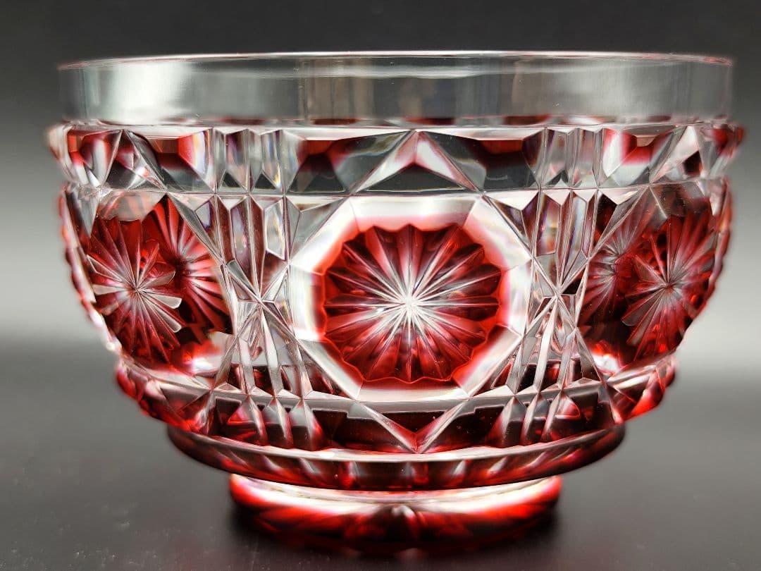 ☆美品☆薩摩切子 尚古集成館監修 向付鉢（切子、江戸切子、薩摩切子）