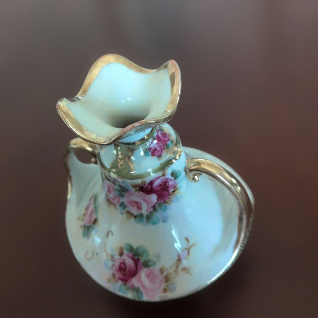 オールドノリタケ（ニッポン印）両手付薔薇花瓶