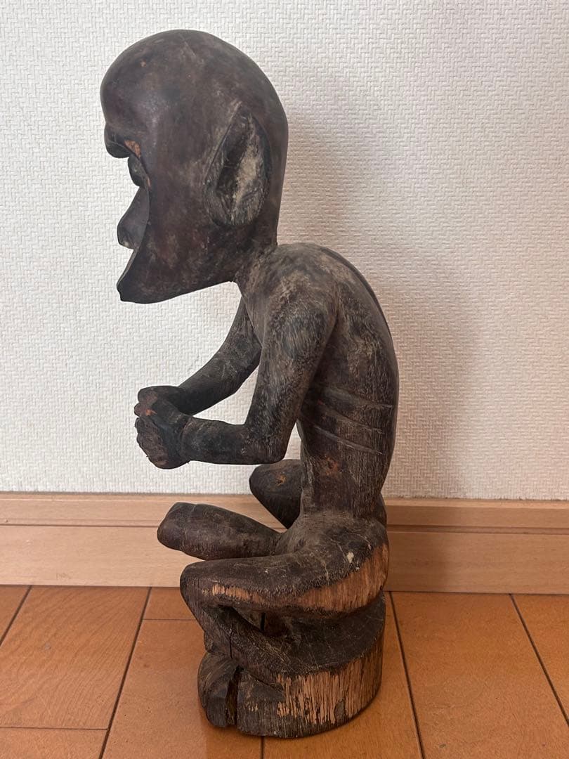 木製　人形彫刻 約30cm 木彫り