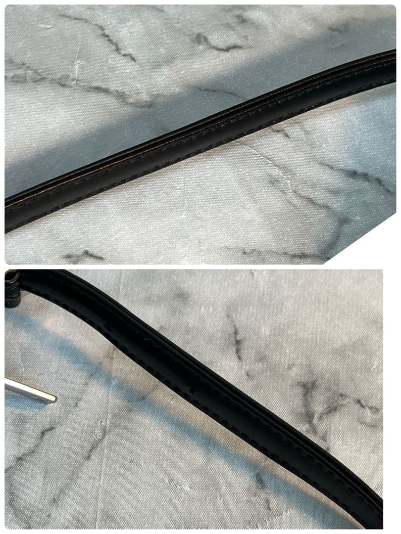 Courreges アクセサリーポーチ ハンドバッグ レザー 本革