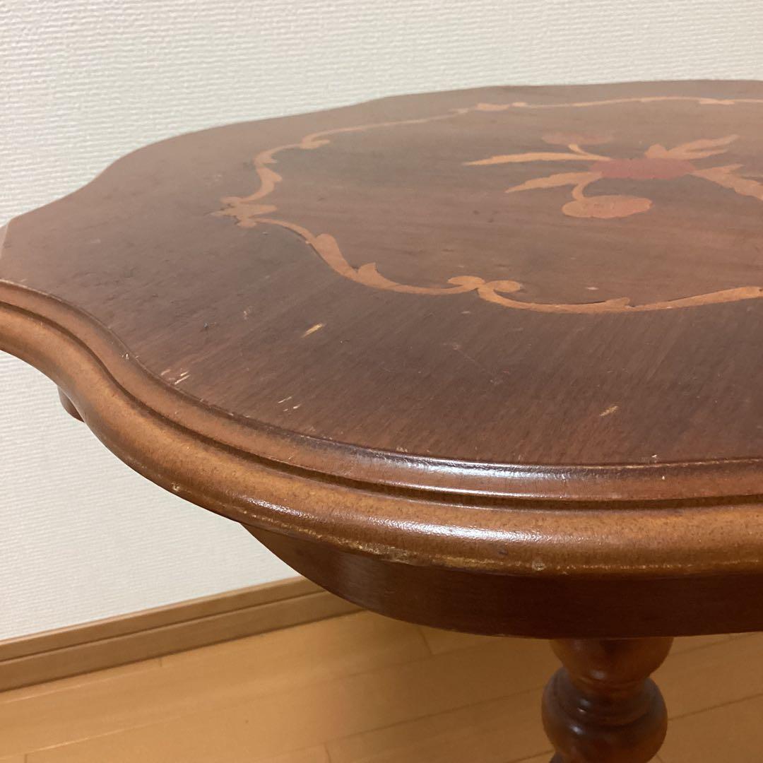 【イタリア製】アンティーク 象嵌細工 コーヒーテーブル／サイドテーブル