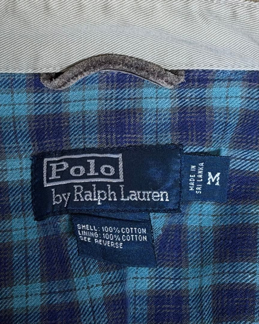 ポロ ラルフローレン ベージュ スウィングトップ Mサイズ 襟コーズ コットン