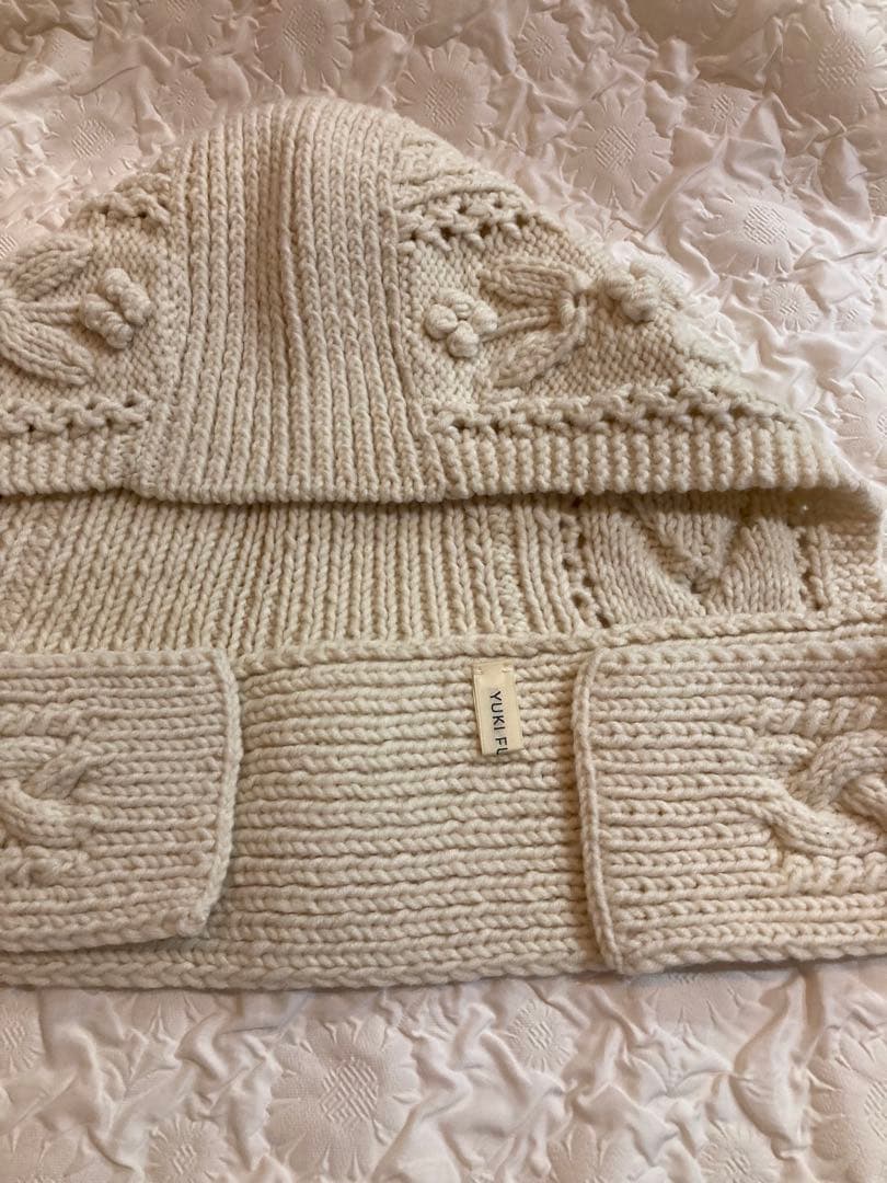 最終お値下げ　ユキフジサワ アランニット帽子　バラクラバ