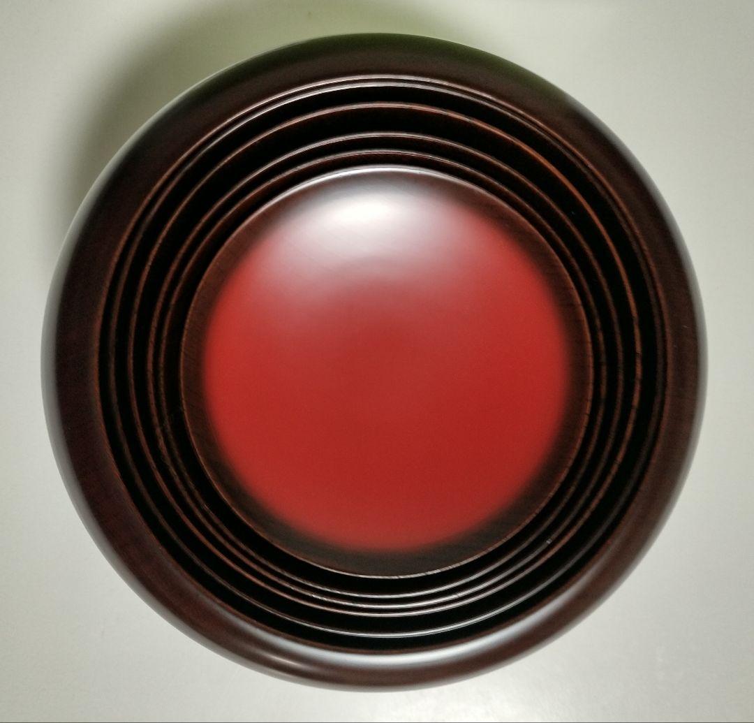 山中漆器　たに屋　木地呂内朱　ぼかし塗　応量器　1客　レアもの