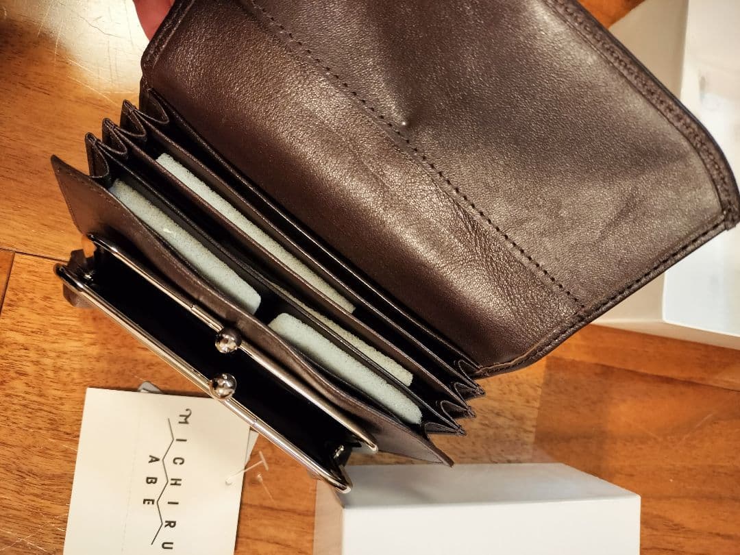 MICHIRU ABE ミチルアベ ブラウン レザー 二つ折り財布 BEAMS