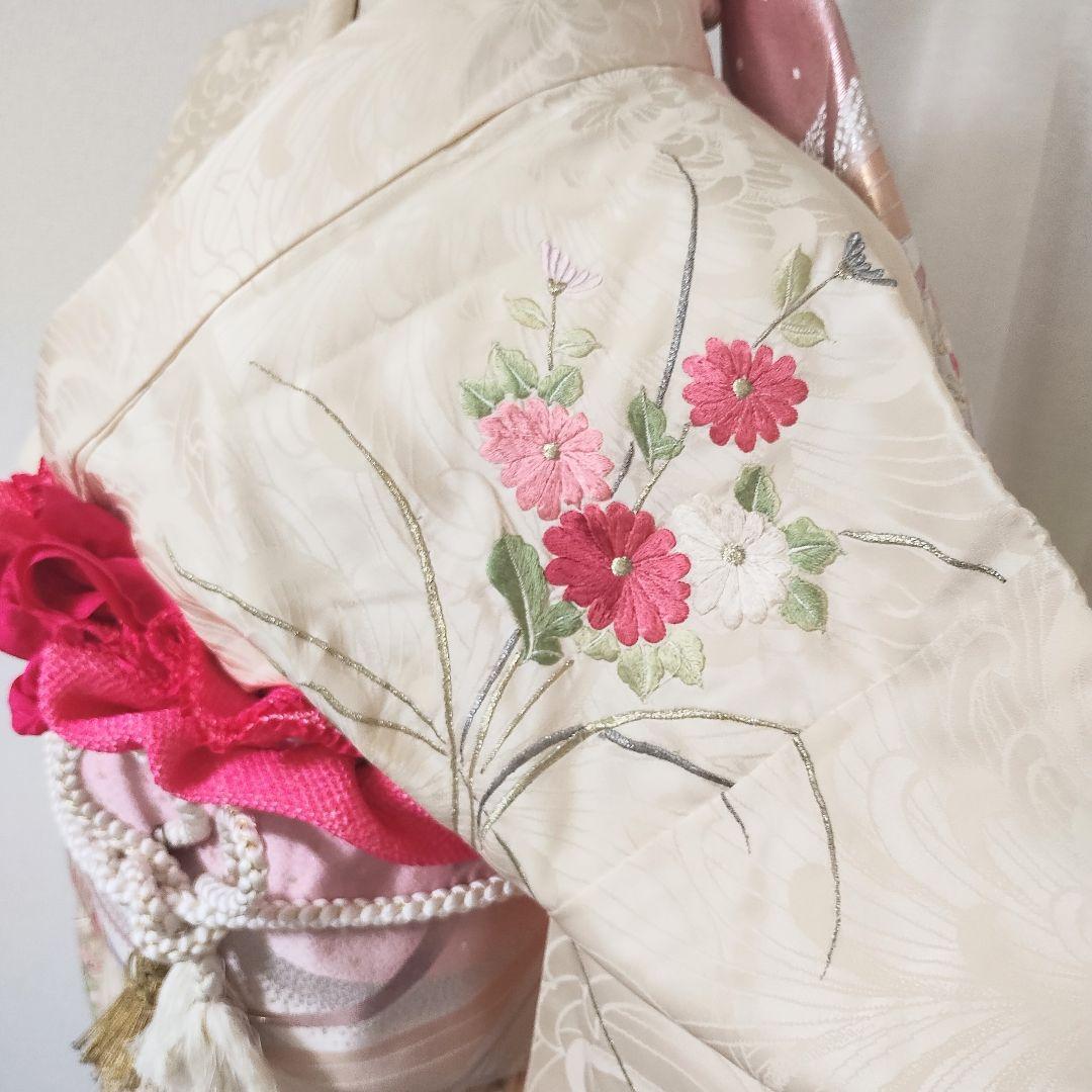 成人式正絹振袖フルセット　薄ピンク　刺繍　豪華　　上品　長襦袢