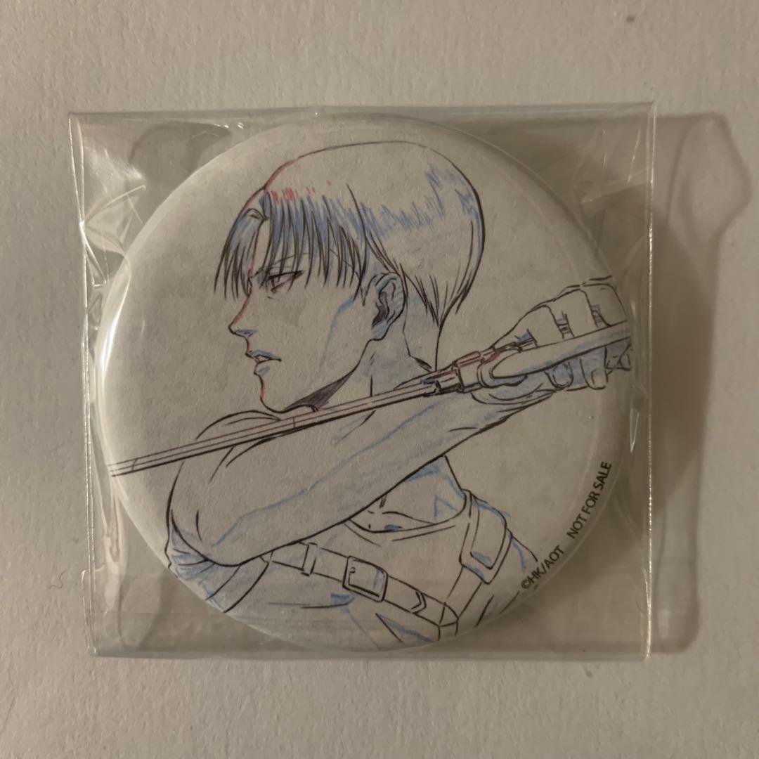 【激レア】 進撃の巨人 リヴァイ WITSTUDIO 線画 缶バッジ 特典